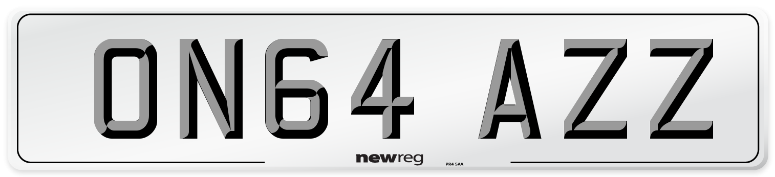 ON64 AZZ Number Plate from New Reg
